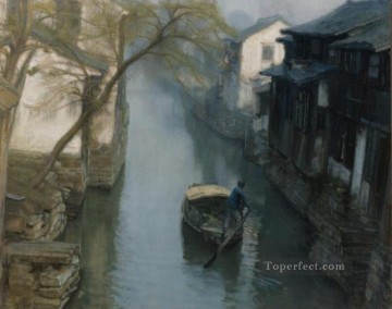 Chino Painting - Sauces de primavera 1984 Paisaje chino Shanshui